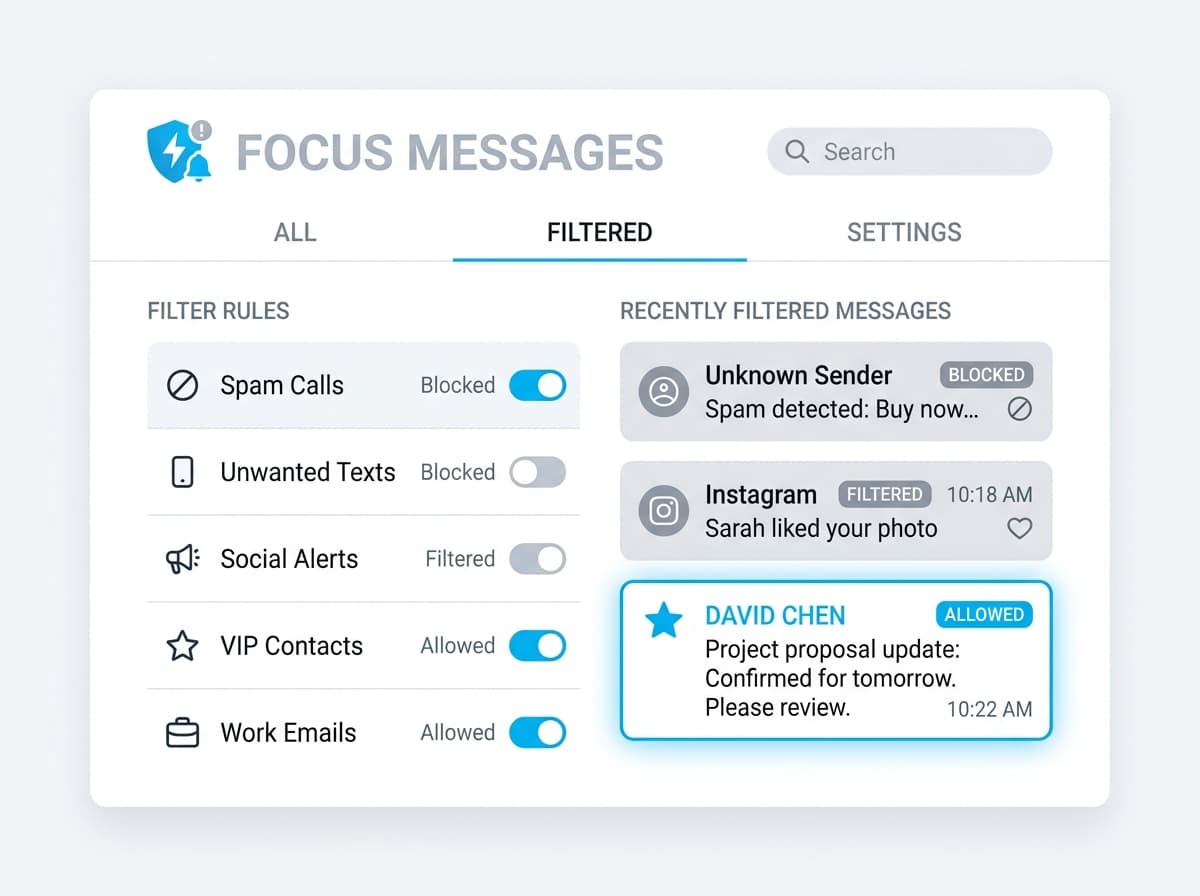 Smart Focus Snooze Muted Alerts Mockup