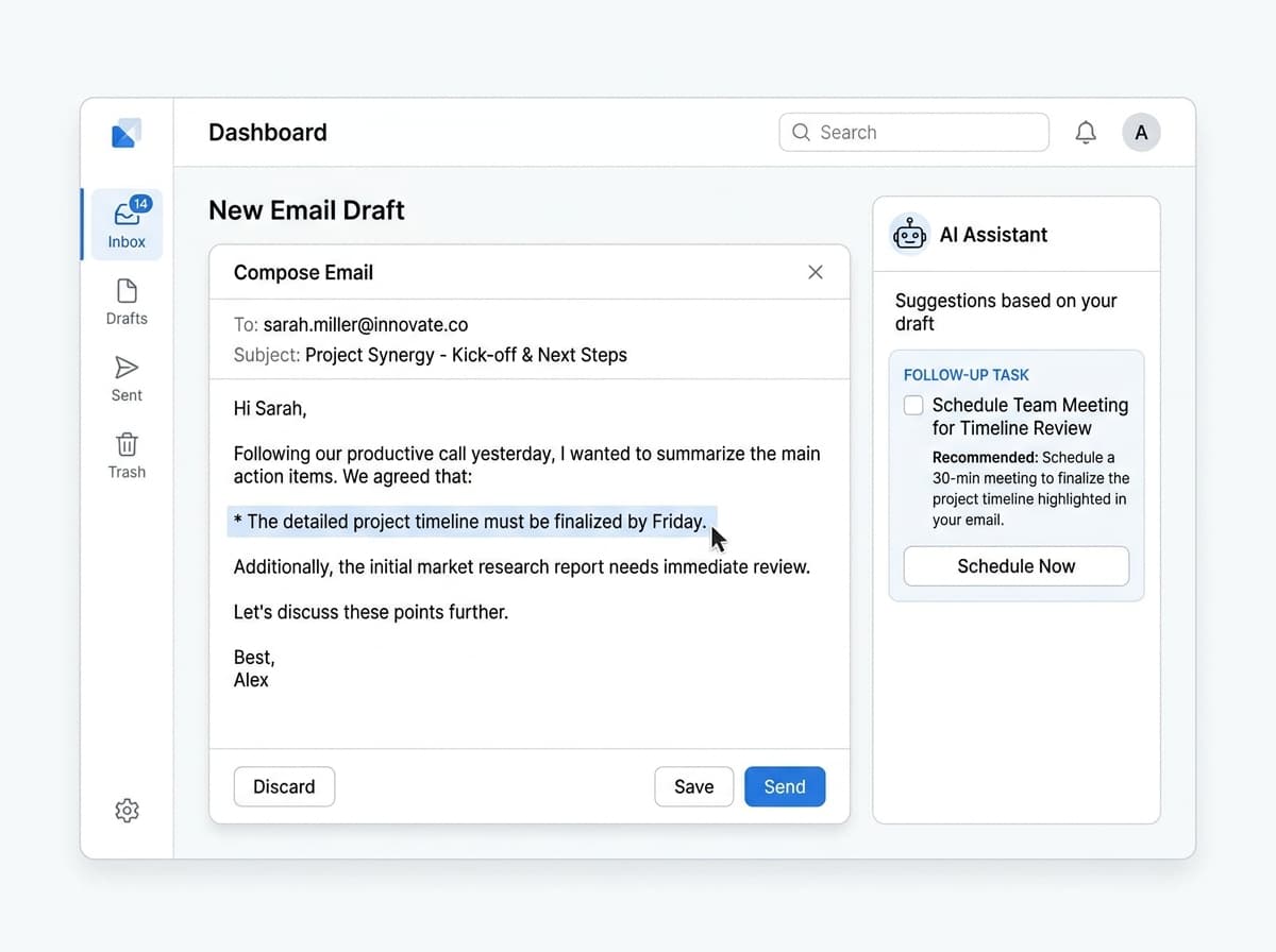 Smart Follow-up Reminders AI Card Mockup